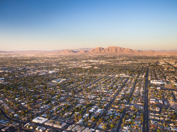 Aerial urban suburbian community